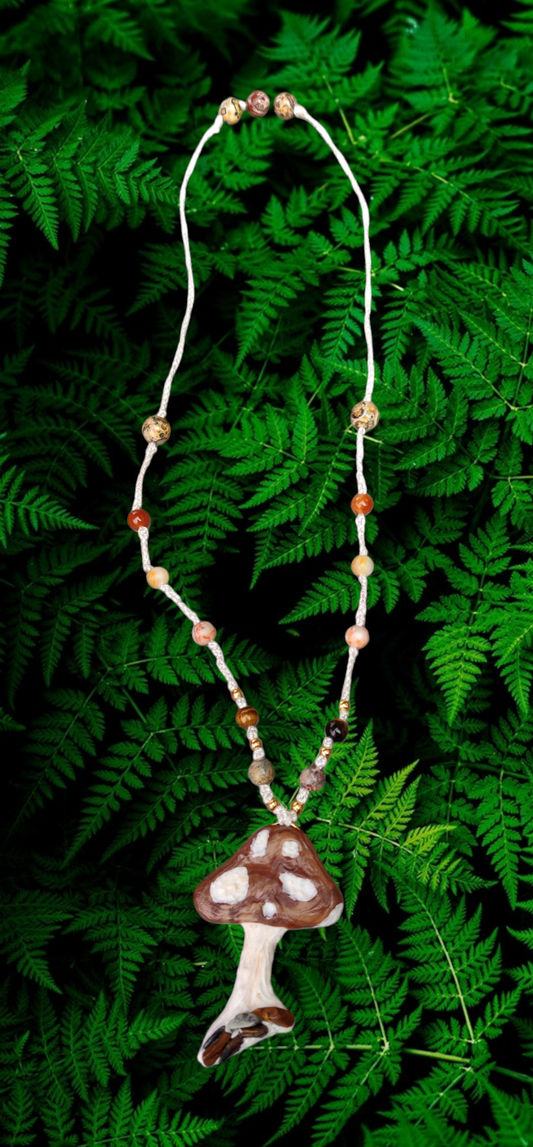 Braided Mushroom Necklace